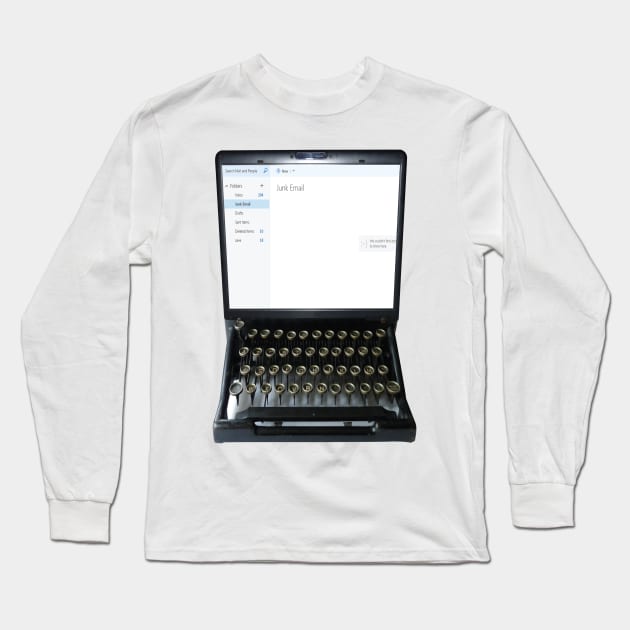 VINTAGE TYPEWRITER LAPTOP Pop Art Long Sleeve T-Shirt by BruceALMIGHTY Baker